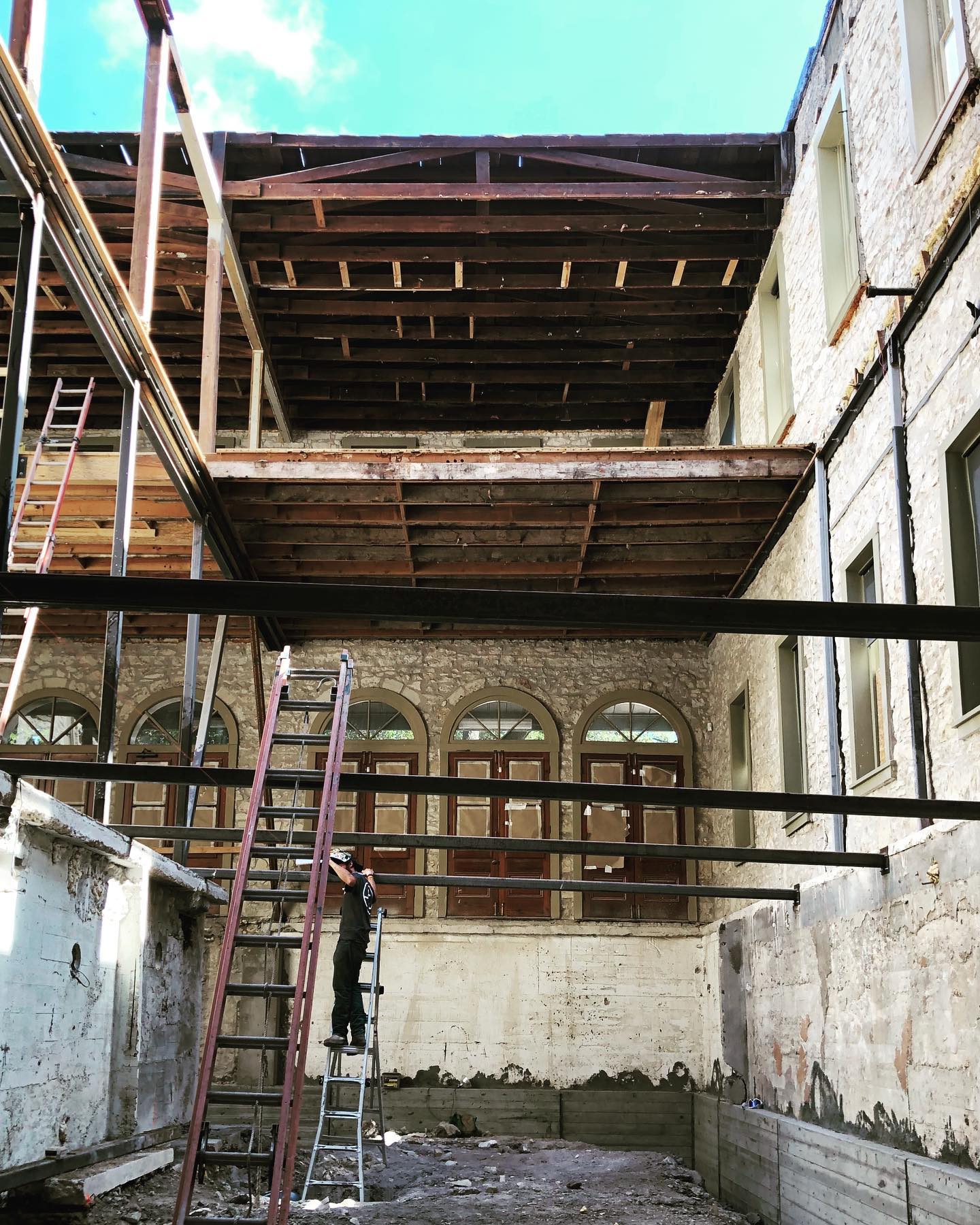 Should me make it a skylight!? Oh wait there’s another floor going on top of this 120 yr old building!